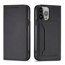 Telefoniümbris Magnet Card Case, Samsung Galaxy S23+, flip cover wallet stand, must, Hurtel