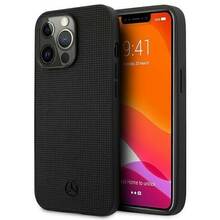 Telefoniümbris Mercedes MEHCP13LMBLBK Leather Meshed Metal Logo, Apple iPhone 13 Pro, must