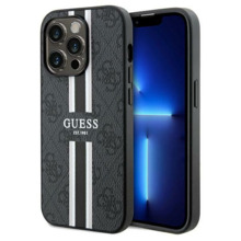 Telefoniümbris Guess 4G Printed Stripes MagSafe GUHMP15XP4RPSK, iPhone 15 Pro Max, must