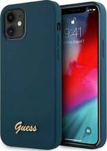 Telefoniümbris Guess GUHCP12SLSLMGBL Metal Logo Script, Apple iPhone 12 mini, sinine