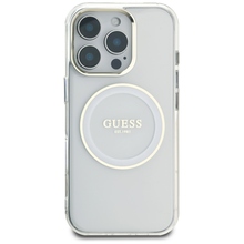 Telefoniükaas Guess IML Metal Colored Circle Classic Logo MagSafe, Apple iPhone 16 Pro, valge