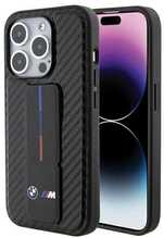 Telefoniümbris BMW Grip Stand Smooth & Carbon BMHCP15LGSPCCK, Apple iPhone 15 Pro, must