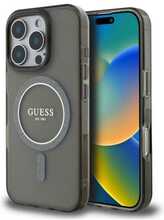 Telefoniümbris Guess IML Glitter Ring MagSafe, Apple iPhone 16 Pro Max, must