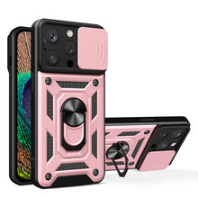 Telefoniümbris Hurtel Hybrid Armor Camshield, Apple iPhone 15 Pro, roosa