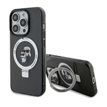 Telefoniümbris Karl Lagerfeld Ring Stand Karl&Choupette MagSafe KLHMP14LHMRSKCK, Apple iPhone 14 Pro, must