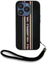 Karl Lagerfeld Saffiano Athleisure Stripes Cord ümbris, Apple iPhone 15 Pro, punane