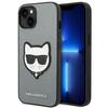Karl Lagerfeld Saffiano Choupette Head Patch KLHCP14MSAPCHG ümbris, Apple iPhone 14 Plus, hõbedane
