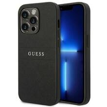 Telefoniümbris Guess GUHCP14LPSASBBK Saffiano Strap, Apple iPhone 14 Pro, must