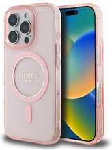 Telefoniümbris Guess IML Glitter Circle MagSafe GUHMP16LHFGEREP, Apple iPhone 16 Pro, roosa