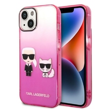 Telefoniümbris Karl Lagerfeld Gradient Ikonik Karl & Choupette KLHCP14MTGKCP, Apple iPhone 14 Plus, roosa