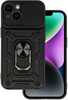 Telefoniümbris Slide Camera Armor, Apple iPhone 15 Plus, must, TOPT