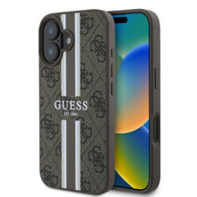 Telefoniümbris Guess 4G Printed Stripes MagSafe, Apple iPhone 16 Plus, pruun