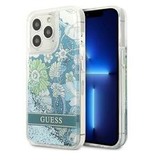 Telefoniümbris Guess GUHCP13LLFLSN Flower Liquid Glitter, Apple iPhone 13 Pro/13, roheline