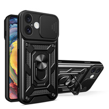 Telefoniümbris Hurtel Hybrid Armor Camshield, Apple iPhone 16, must