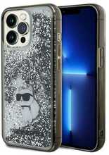 Telefoniümbris Karl Lagerfeld Liquid Glitter Choupette KLHCP13LLKCNSK, Apple iPhone 13 Pro/13, läbipaistev