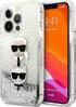 Telefoniümbris Karl Lagerfeld Liquid Glitter Karl&Choupette Head KLHCP13LKICGLS, Apple iPhone 13 Pro/13, hõbe