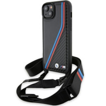 BMW M Edition Carbon Tricolor Lines & Strap BMHCP15S23PSVTK ümbris, Apple iPhone 13/14/15, must