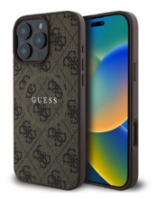 Telefoniümbris Guess 4G Ring Classic Logo MagSafe, Apple iPhone 16 Pro, pruun