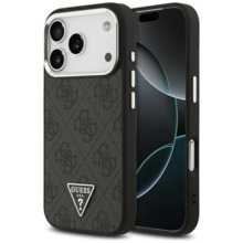 Telefoniümbris Guess 4G Triangle Logo MagSafe GUHMP17LP4TSRCMK, Apple iPhone 17 Pro, must/hõbe