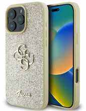 Telefoniümbris Guess Fixed Glitter Big 4G, Apple iPhone 16 Pro Max, kuldne