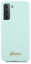 Telefoniümbris Guess GUHCS21MLSLMGLB Silicone Metal Logo Script Cover, Samsung Galaxy S21+, sinine
