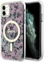 Telefoniümbris Guess GUHMN61HCFWSP Flower MagSafe, Apple iPhone 11, roosa