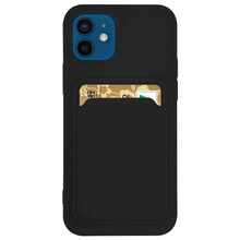 Silikoonist kaarditaskuga ümbris HURTEL, Samsung Galaxy A42 5G, must
