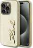 Telefoniümbris Karl Lagerfeld Wrinkled PU Signature, Apple iPhone 15 Pro, kuldne