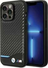 Telefoniümbris BMW Leather Carbon BMHCP13L22NBCK, Apple iPhone 13 Pro, must