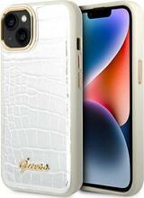 Telefoniümbris Guess Croco Collection GUHCP14SHGCRHS, Apple iPhone 14 6.1, hõbedane