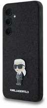 Telefoniümbris Karl Lagerfeld Fixed Glitter Ikonik Logo Metal Pin, Samsung Galaxy A35, must