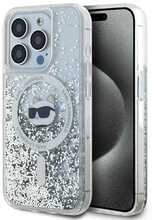 Telefoniümbris Karl Lagerfeld Liquid Glitter Choupette Head MagSafe, Apple iPhone 14 Pro, läbipaistev