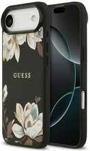 Guess Grained Flowers Classic Logo MagSafe ümbris, Apple iPhone Air, must