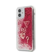 Telefoniümbris Guess Liquid Glitter Charms Cover, iPhone 12 Mini 5.4, raspberry