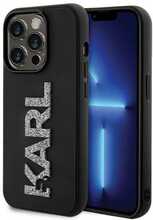 Telefoniümbris Karl Lagerfeld 3D Rubber Glitter Logo KLHCP15L3DMBKCK, Apple iPhone 15 Pro, must