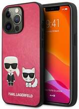 Telefoniümbris Karl Lagerfeld KLHCP13SPCUSKCP Ikonik Karl & Choupette, Apple iPhone 13 Mini, fuksia