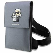 Telefoniümbris Karl Lagerfeld KLWBSAKCPMG Saffiano Karl & Choupette, hõbedane