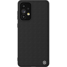 Telefoniümbris Nillkin Textured Case, Samsung Galaxy A73, must, tugevdatud geelraamiga ja nailonist tagusega