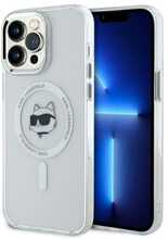 Telefoniümbris Karl Lagerfeld IML Metal Choupette Head MagSafe KLHMP13XHLSCHH, Apple iPhone 13 Pro Max, valge