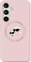 Telefoniümbris Karl Lagerfeld Silicone Double Heads And Circle MagSafe, Samsung Galaxy S25 Ultra, roosa