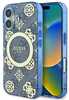 Telefoniümbris Guess IML Peony On 4G Background MagSafe, Apple iPhone 16, sinine