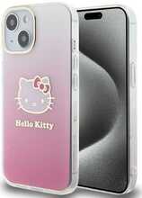 Telefoniümbris Hello Kitty IML Gradient Electrop Kitty Head HKHCP15SHDGKEP, Apple iPhone 15, roosa