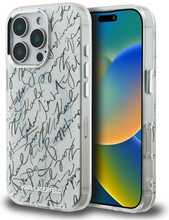 Telefoniümbris Karl Lagerfeld IML Karl Script Pattern MagSafe, Apple iPhone 16 Pro, valge