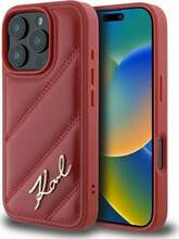Telefoniümbris Karl Lagerfeld Quilted Signature KLHCP16LPQDSMGR, Apple iPhone 16 Pro, punane