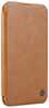 Nillkin Qin Prop Leather ümbris, Apple iPhone 16, pruun