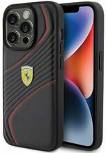 Telefoniümbris Ferrari FEHCP15LPTWK Twist Metal Logo, Apple iPhone 15 Pro, must