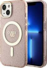 Telefoniümbris Guess GUHMP14MHCMCGP Glitter Gold MagSafe, Apple iPhone 14 Plus, roosa