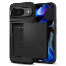 Telefoniümbris kaarditaskuga Spigen Slim Armor CS, Google Pixel 9/9 Pro, must