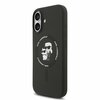 Karl Lagerfeld Liquid Silicone Karl and Choupette Ring MagSafe ümbris, Apple iPhone 17, must
