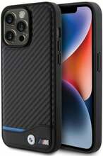 Telefoniümbris BMW BMHCP15X22NBCK Leather Carbon, Apple iPhone 15 Pro Max, must
